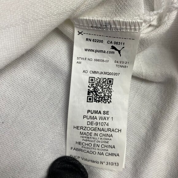 Puma BMW Polo Shirt Men's Large Fits Like Medium White Golf BMW Motorsport - Picture 5 of 8
